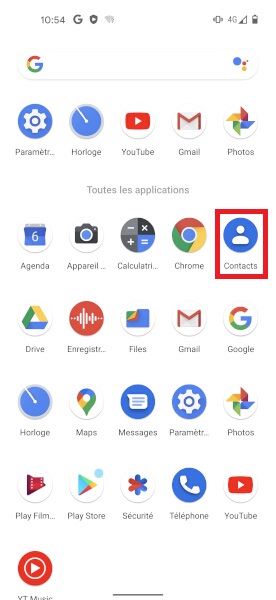 Importer les contacts depuis une carte SIM
