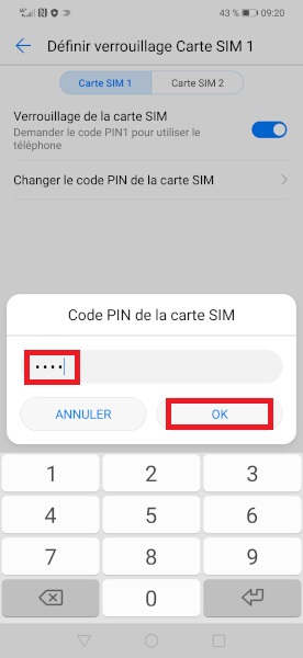 Changer votre code PIN de son Huawei Y7 2018.