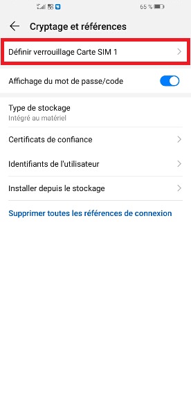 Changer votre code PIN de son Huawei P20.