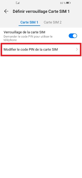 Changer votre code PIN de son Huawei P20.