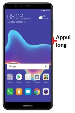 Comment éteindre le Huawei Y9 2018 ?