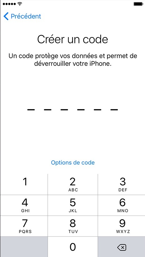 Configurer Touch ID et un code