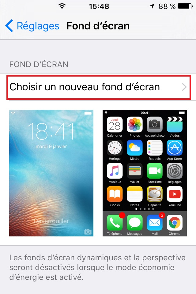Changer le fond d’écran