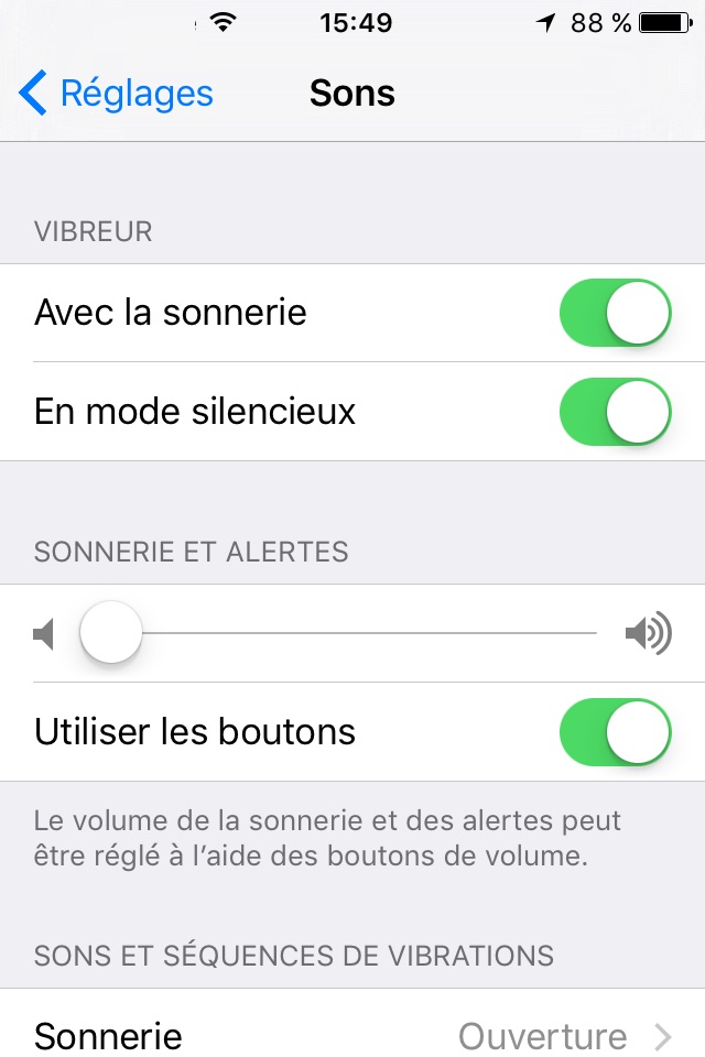 Modifier les sons et vibrations