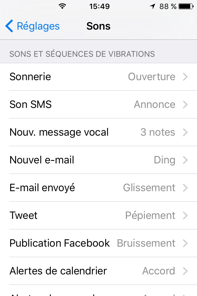 Modifier les sons et vibrations