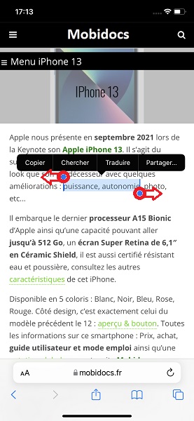 Comment faire un copier / coller sur iPhone ?