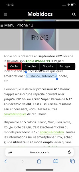 Comment faire un copier / coller sur iPhone ?