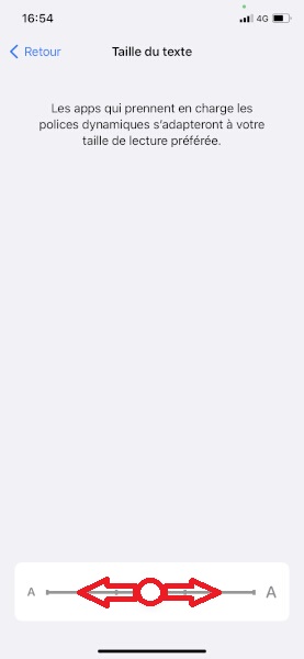 Changer la taille du texte.