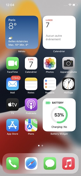 Ajoutez votre nouveau widget à l’écran d’accueil.