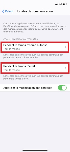 Limites de communication.