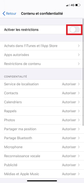 Contenu et confidentialité.