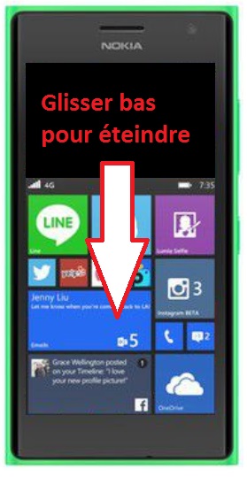 Comment éteindre son Nokia Lumia 735 ?