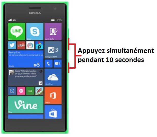 Forcer l’arrêt mon Nokia Lumia 735 ?