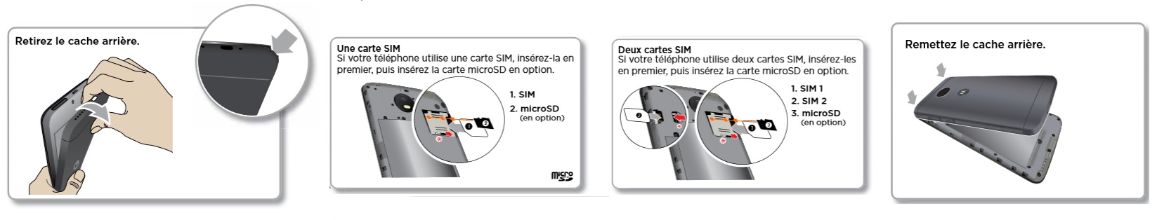 Comment insérer sa carte SIM dans son Motorola E4 ?