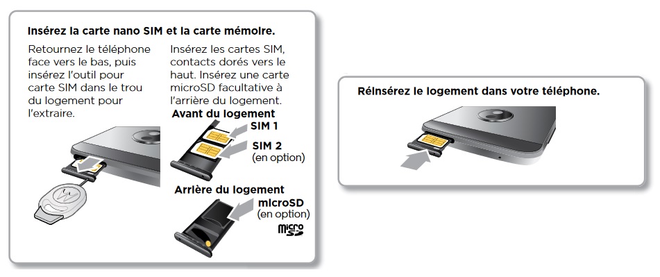 Comment insérer sa carte SIM dans son Motorola Z2 Play ?