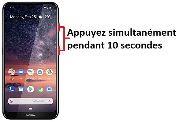 Forcer l'arrêt si le Nokia 3.2 est bloqué