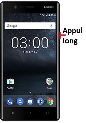 Comment éteindre le Nokia 3 ?