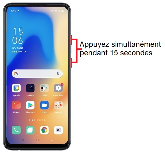 Forcer l’arrêt mon OPPO A15 ?