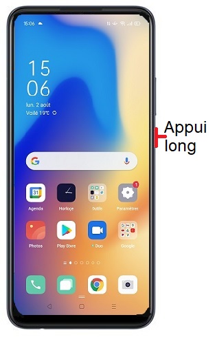 Comment éteindre son OPPO A15 ?