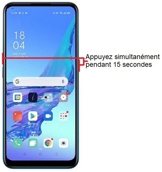 Forcer l'arrêt si le OPPO A53 est bloqué