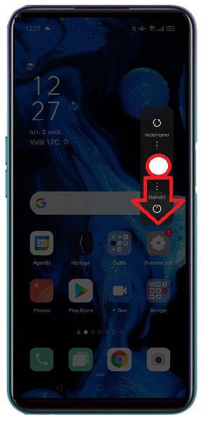 Comment éteindre son OPPO A72 ?
