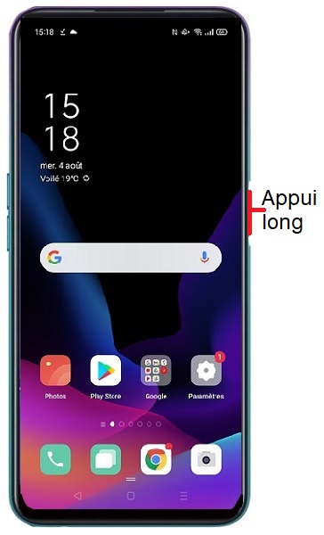 Comment éteindre son OPPO A72 ?