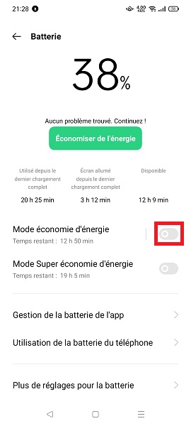 Les deux modes d’économie d’énergie de votre Oppo.