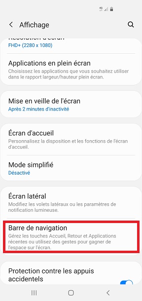 Comment activer la navigation par gestes ?