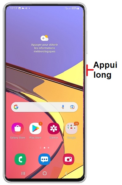 Comment éteindre le Samsung Galaxy A73 ?