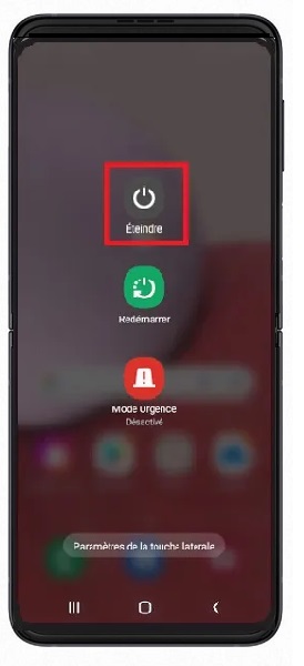 Comment éteindre le Samsung Galaxy Z Flip 3 ?