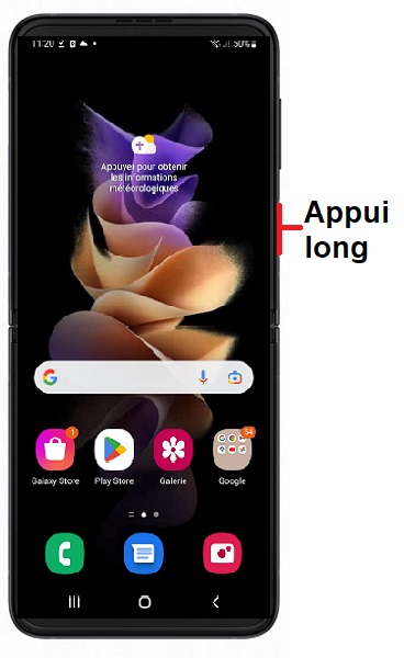 Comment éteindre le Samsung Galaxy Z Flip 3 ?