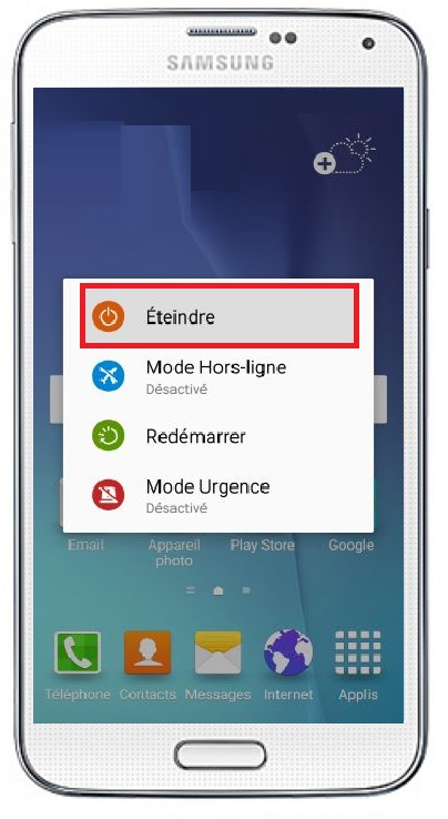 Comment éteindre son Samsung Galaxy S5 ?