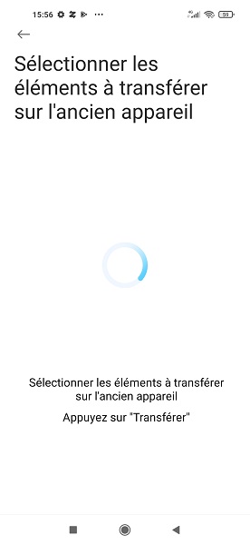 Démarrer le transfert des données :