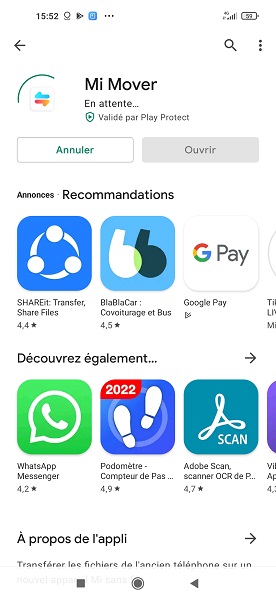 Télécharger Mi Mover sur votre nouveau Xiaomi.