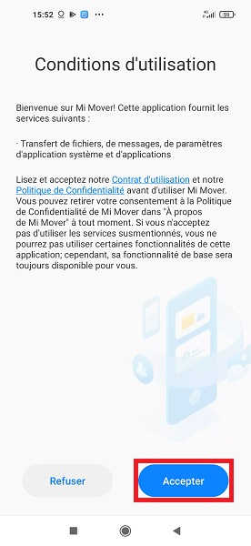 Connectez vos deux smartphones :