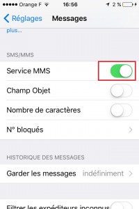 Iphone IOS 9 MMS activation