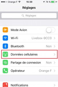 Iphone IOS 9 données cellulaires
