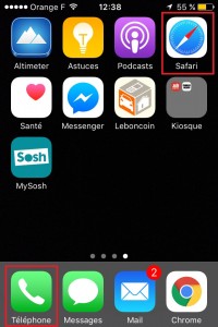 Iphone IOS 9 icone tél