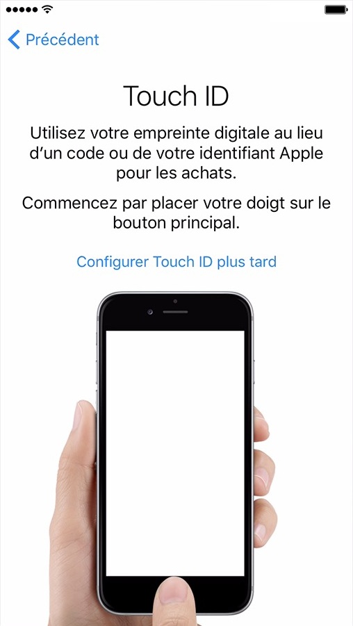 activation iphone etape 6 touch id