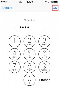 contact code pin ecran verrouillage iPhone 6 pin actuel
