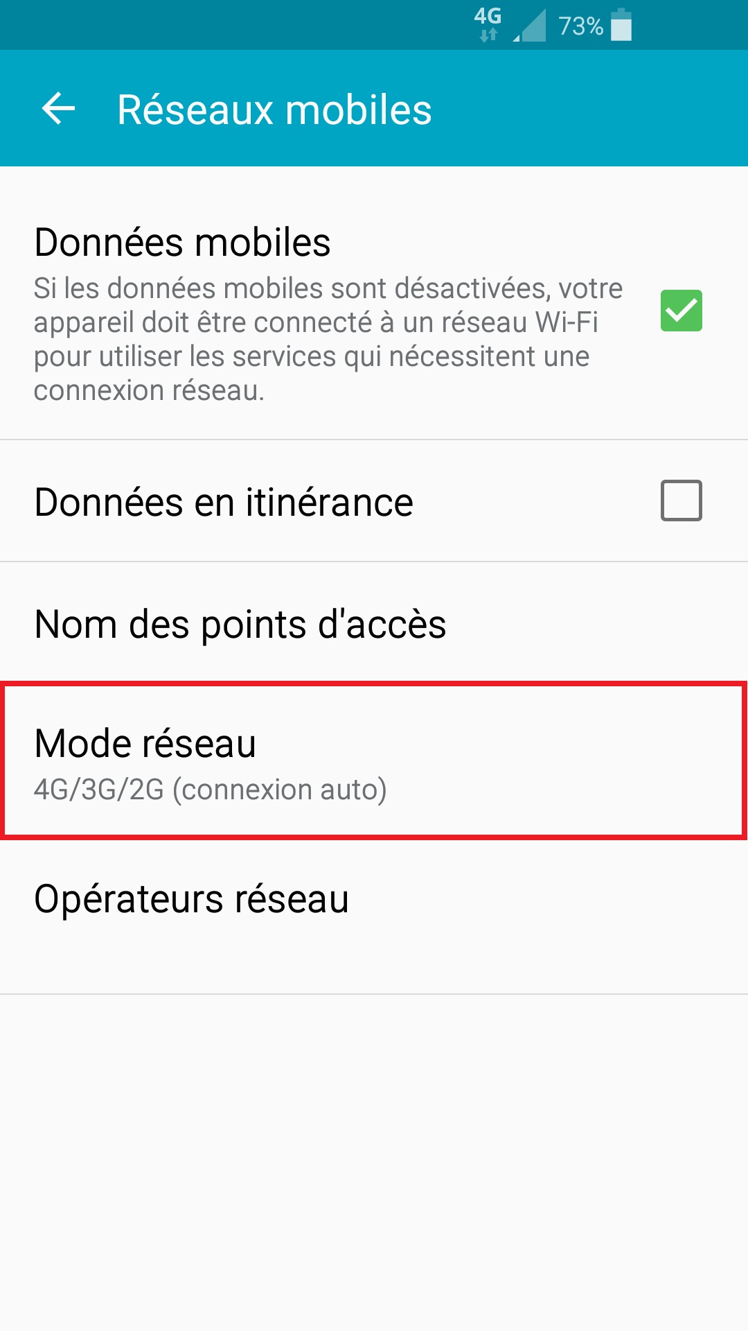 internet Samsung android 5 . x-mode-reseau