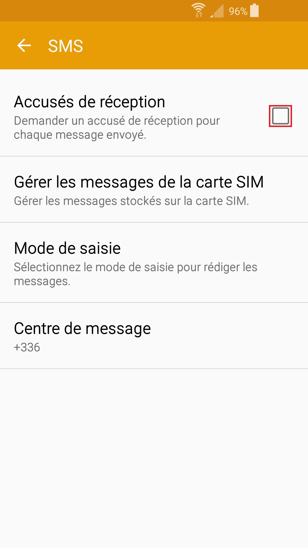 SMS Samsung android 5 . x--accuser-de-reception-desactive