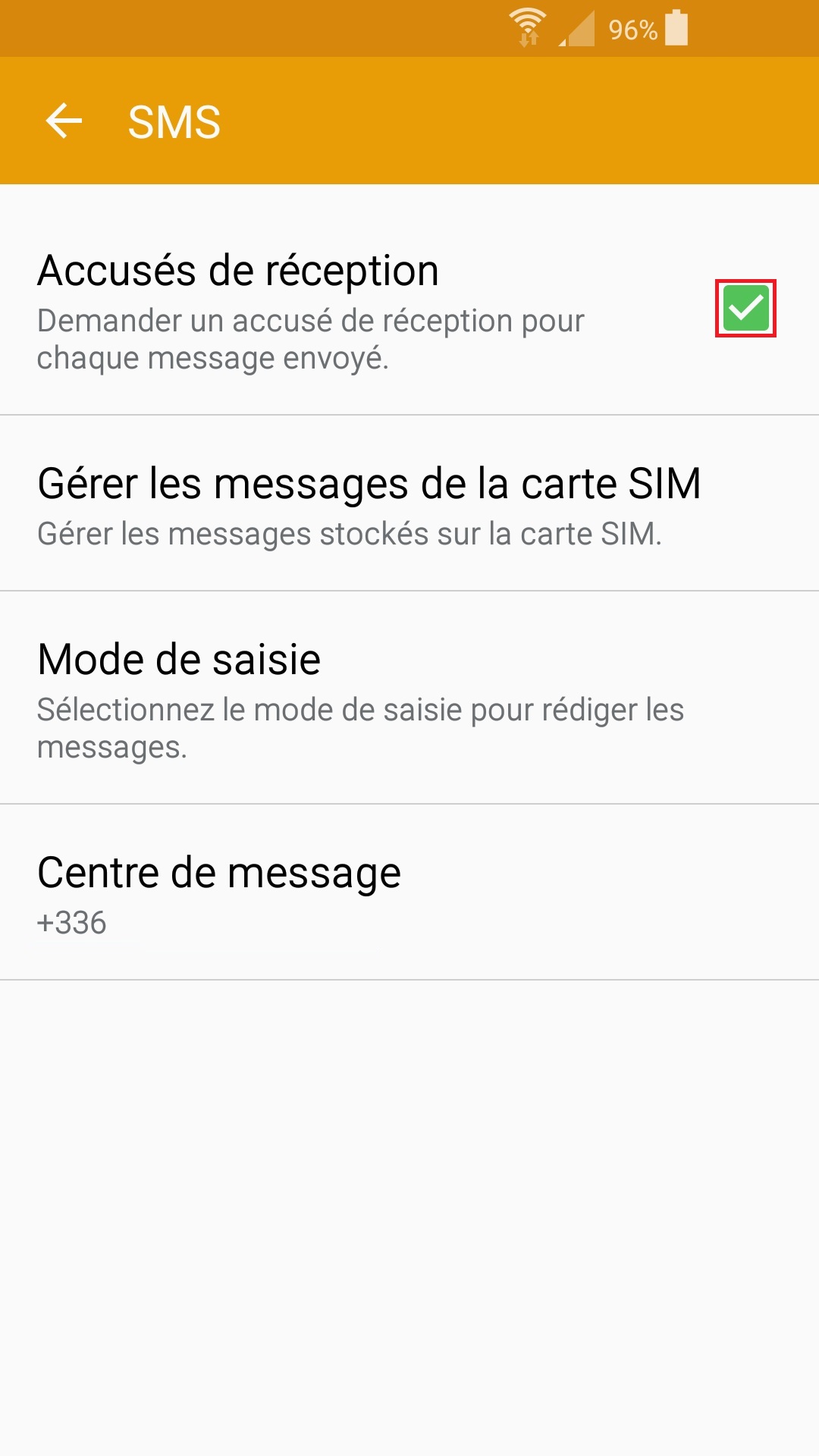 SMS Samsung android 5 . x-accuser-de-reception