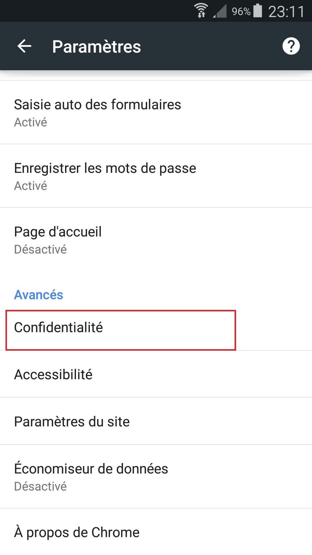 internet Sony android 5 . 1 menu internet confidentialité