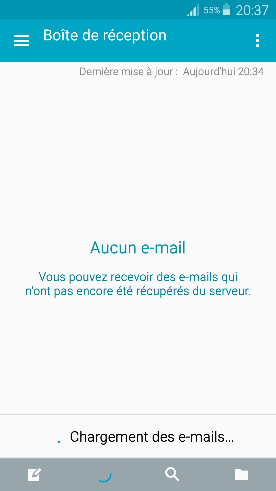 mail Samsung config mail chargement