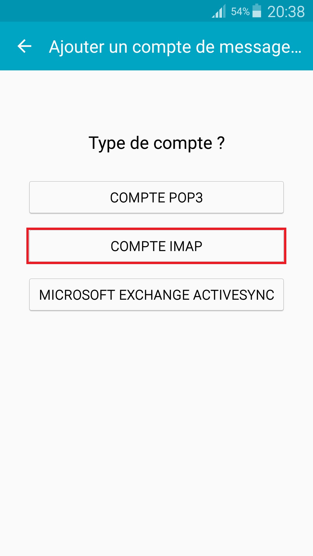 mail Samsung config mail imap