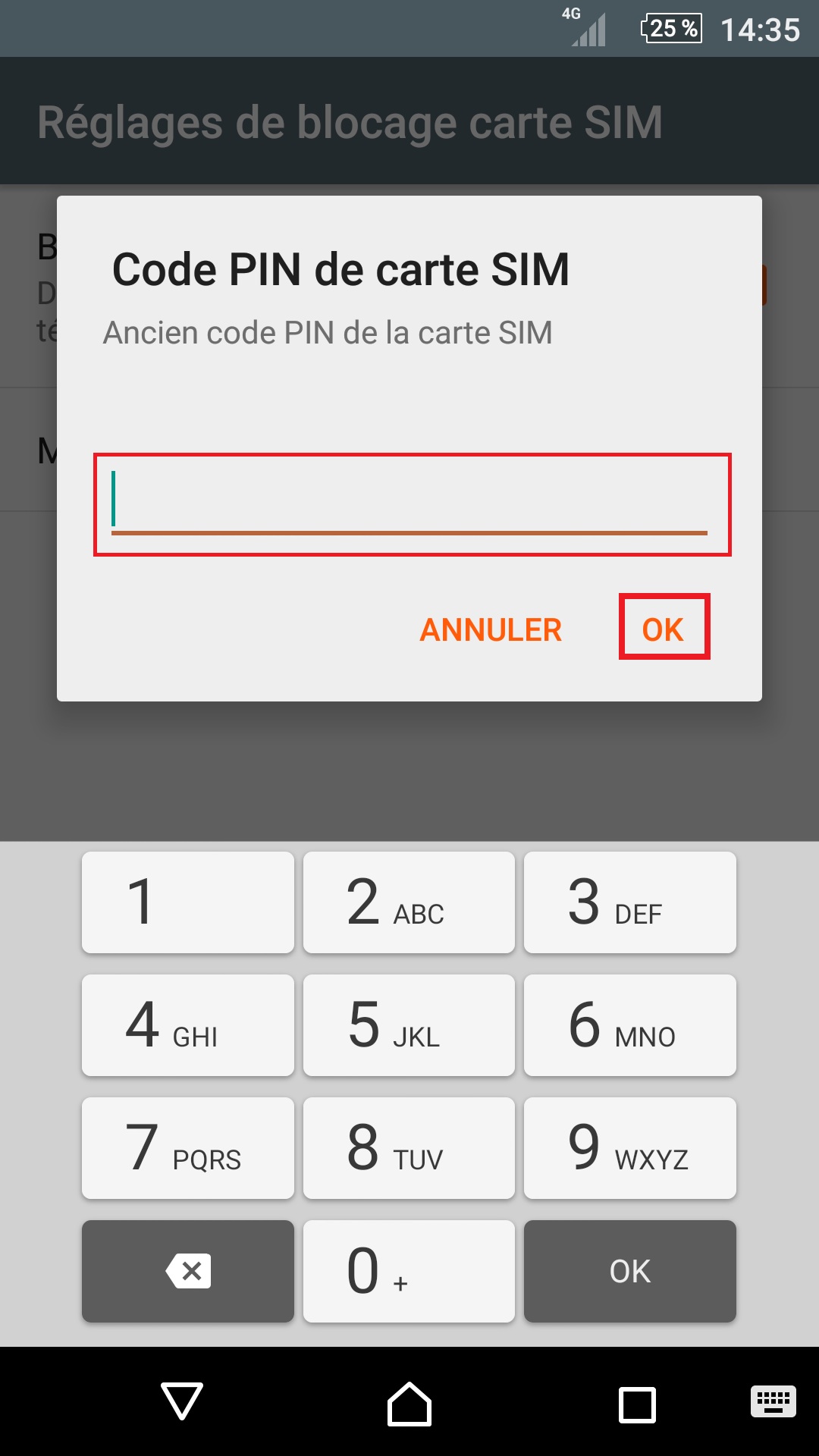 contact code pin ecran verrouillage Sony (android 5.1) réglages ancien sim