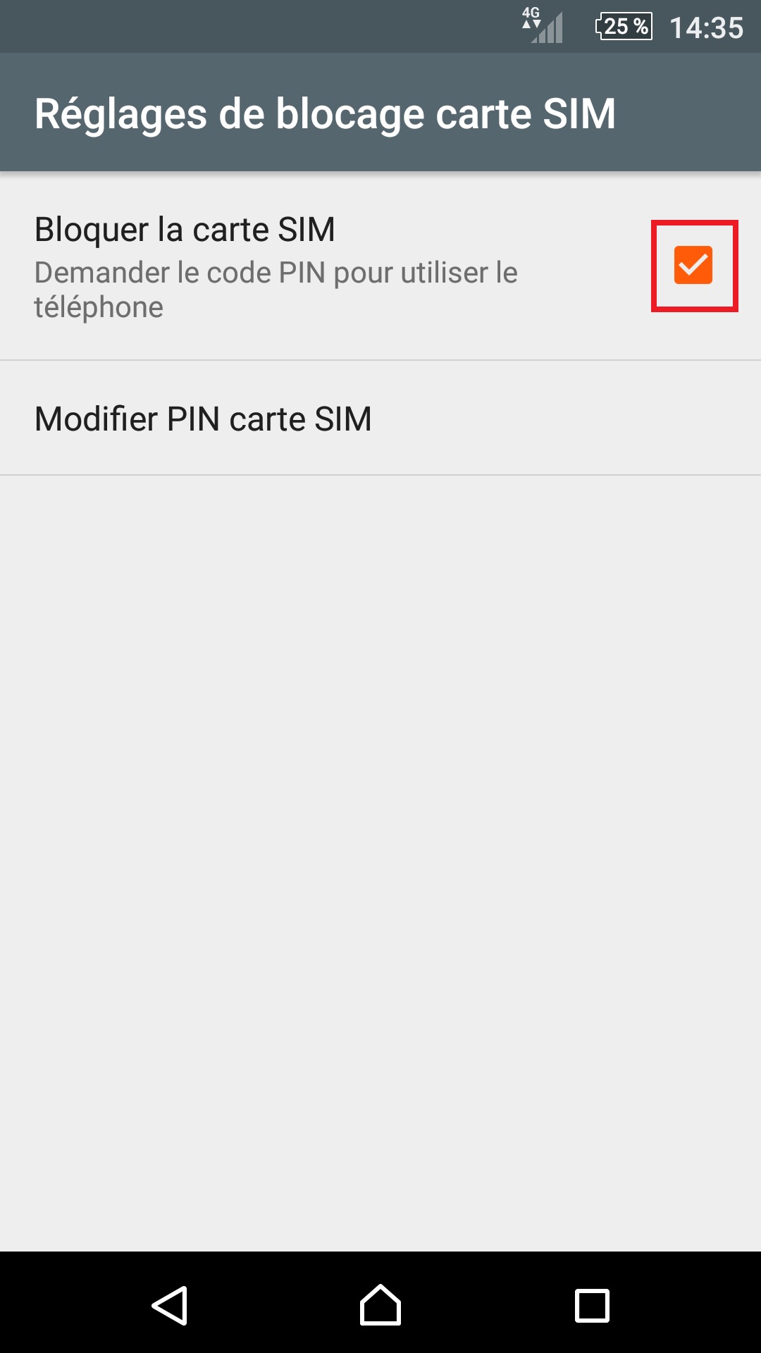 contact code pin ecran verrouillage Sony (android 5.1) réglages blocage sim