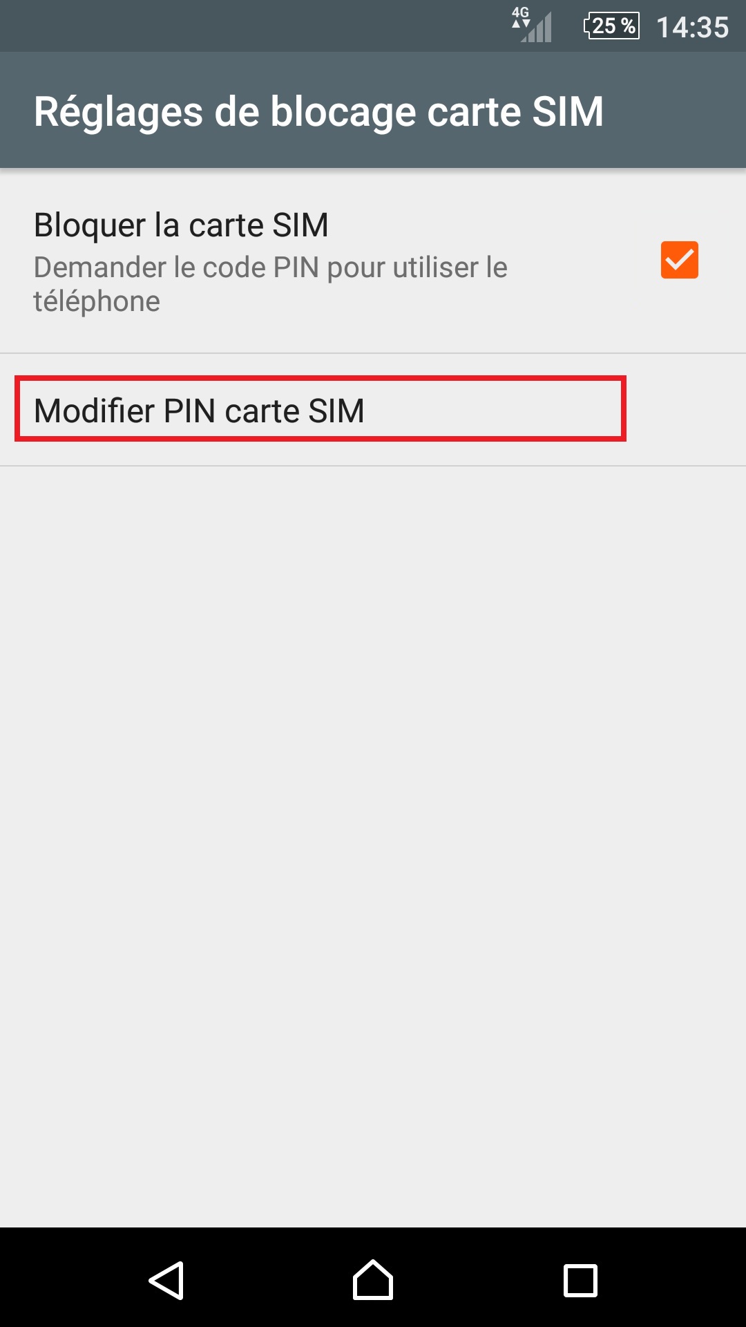 contact code pin ecran verrouillage Sony (android 5.1) réglagesmodifier sim