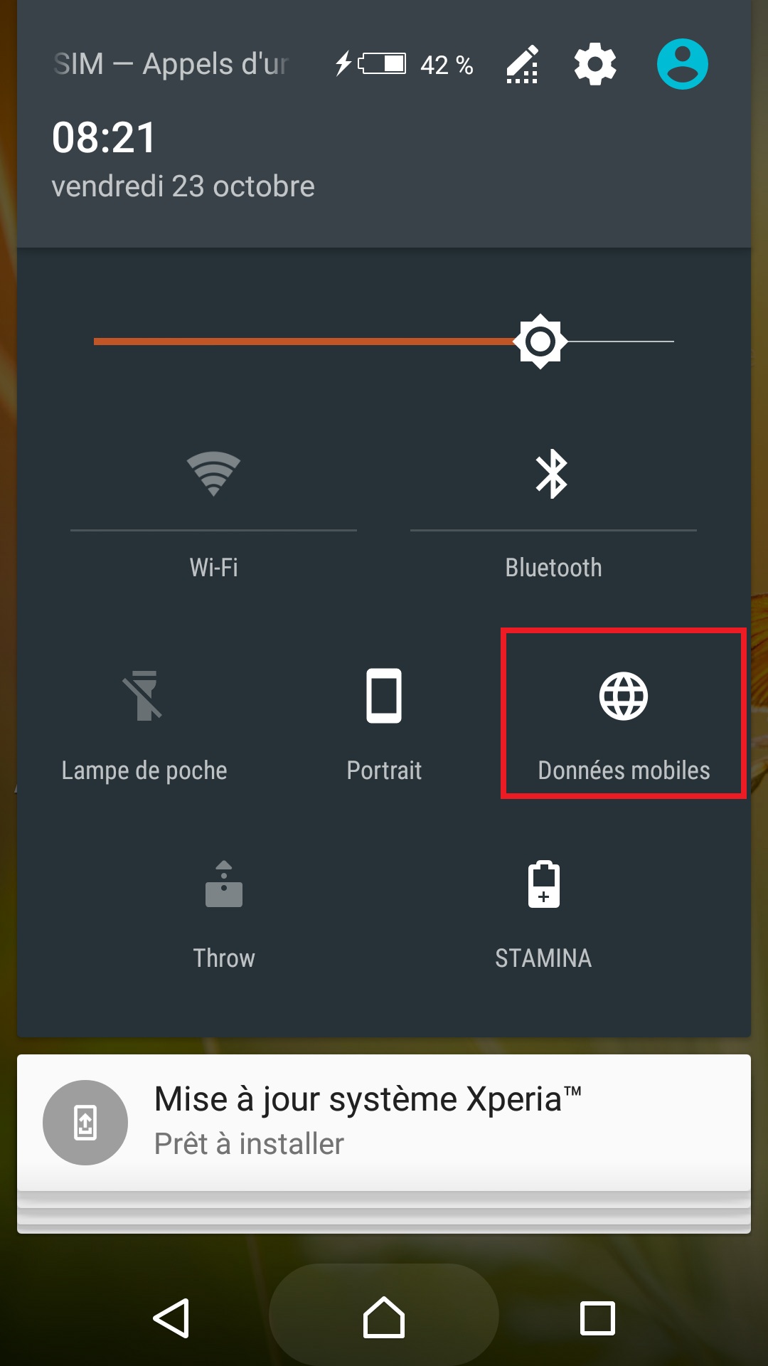 internet Sony android 5 . 1 données mobiles